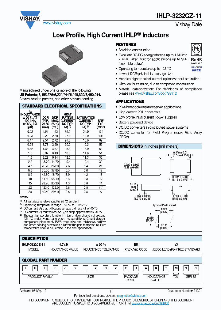 IHLP3232CZER4R7M11_7263223.PDF Datasheet