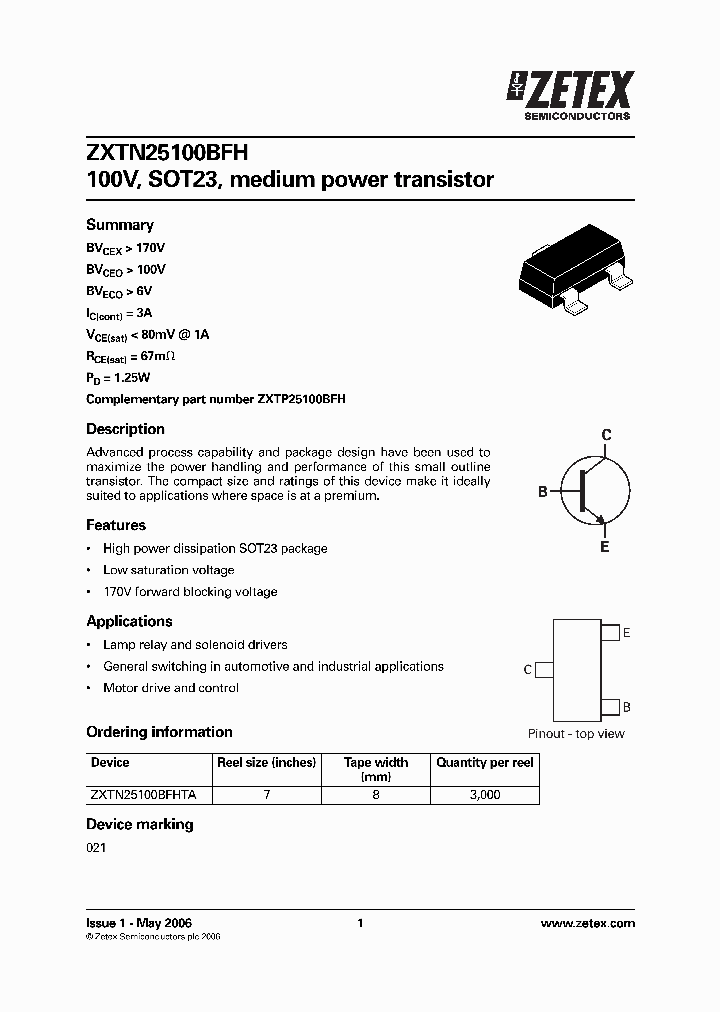 ZXTN25100BFH_7274562.PDF Datasheet