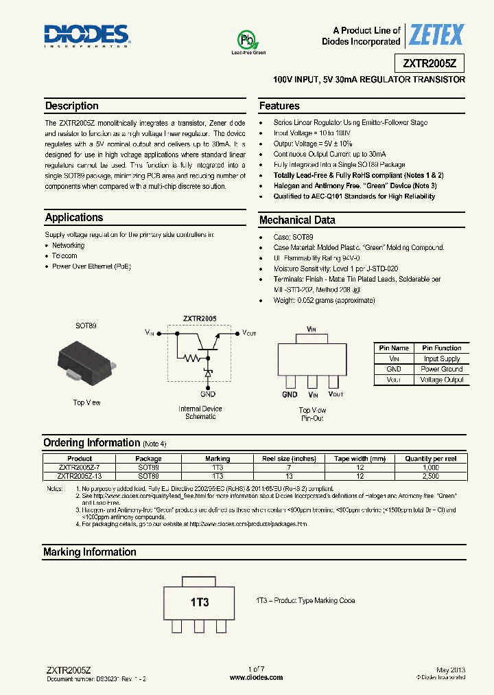 ZXTR2005Z_7282395.PDF Datasheet