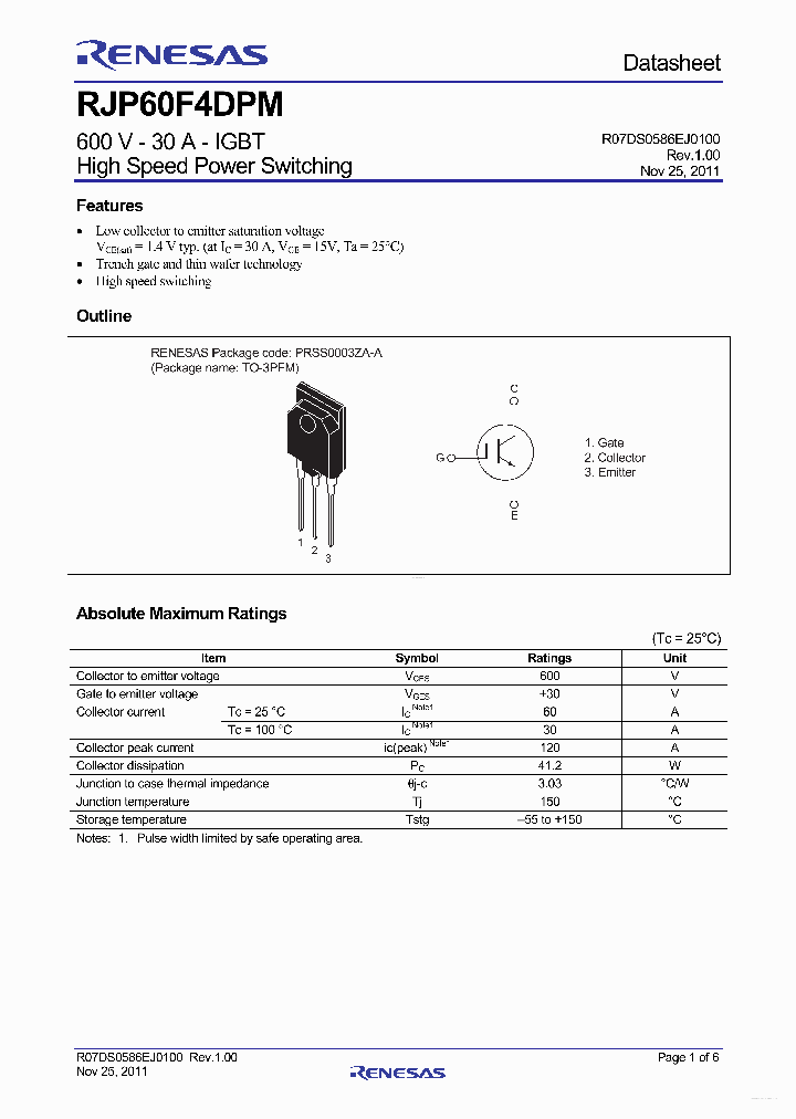 RJP60F4DPM_7299410.PDF Datasheet