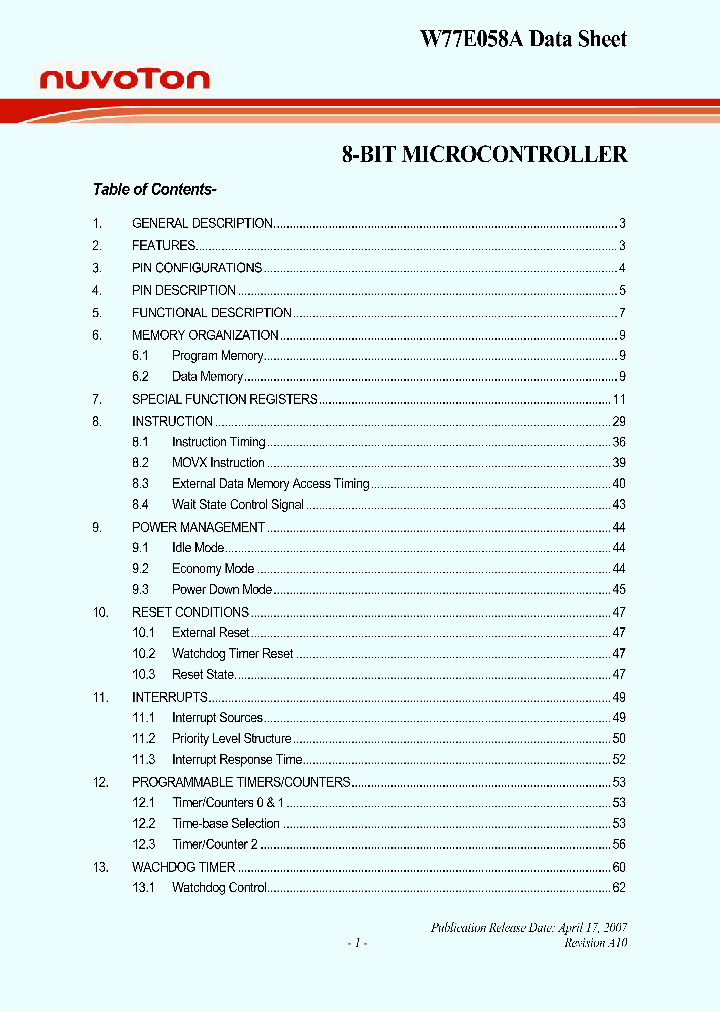 W77E058A40DL_7304647.PDF Datasheet