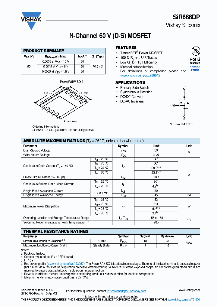SIR688DP_7315274.PDF Datasheet