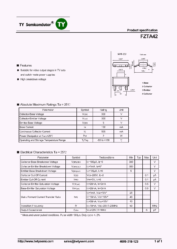 FZTA42_7331256.PDF Datasheet