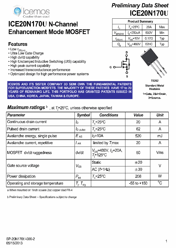 ICE20N170U_7338078.PDF Datasheet