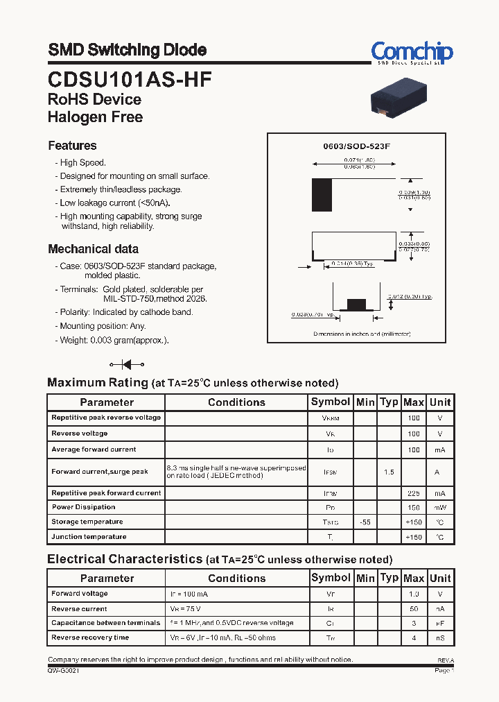 CDSU101AS-HF_7339646.PDF Datasheet