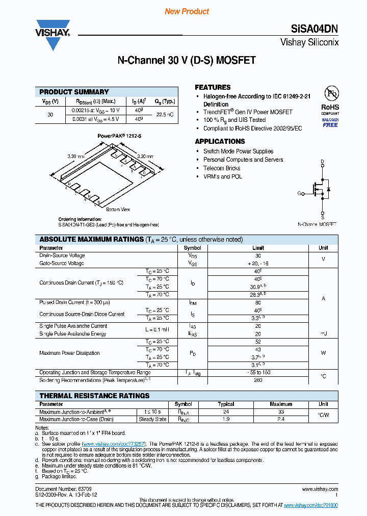 SISA04DN-T1-GE3_7388398.PDF Datasheet