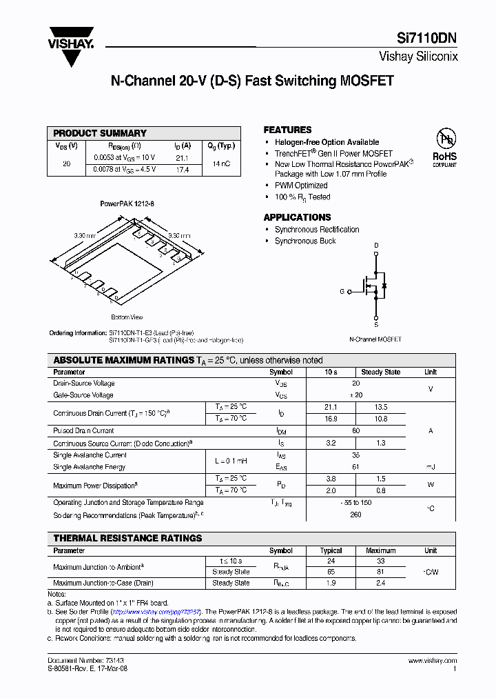 SI7110DN-T1-E3_7422515.PDF Datasheet