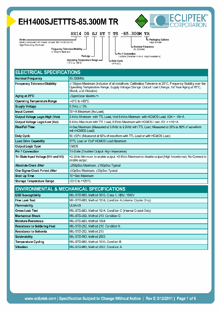 ECLIPTEKCORP-EH1400SJETTTS-85300MTR_7443573.PDF Datasheet