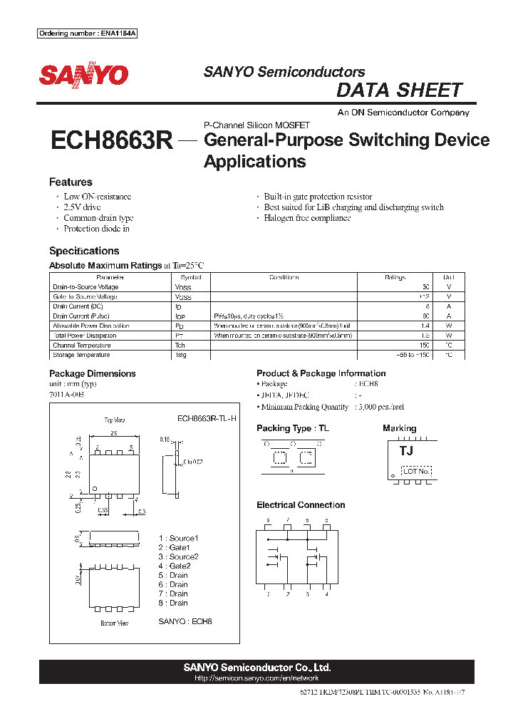 ECH8663R-TL-H_7468013.PDF Datasheet