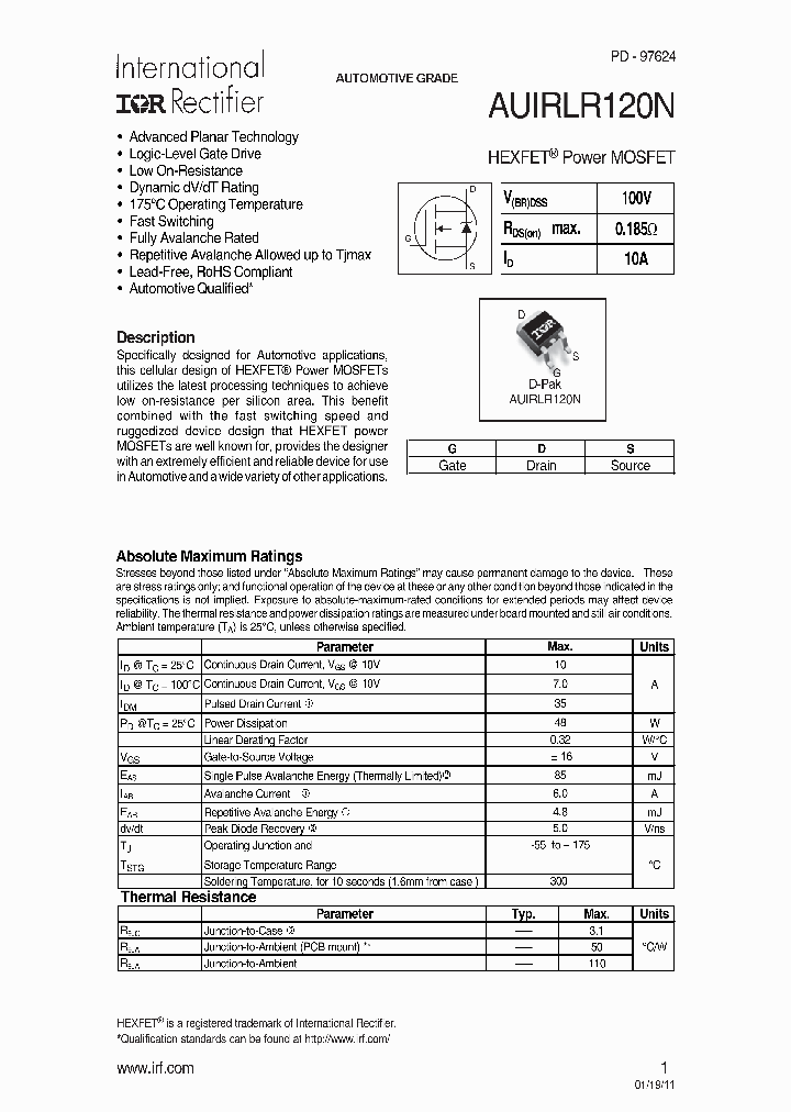 AUIRLR120N_7490753.PDF Datasheet