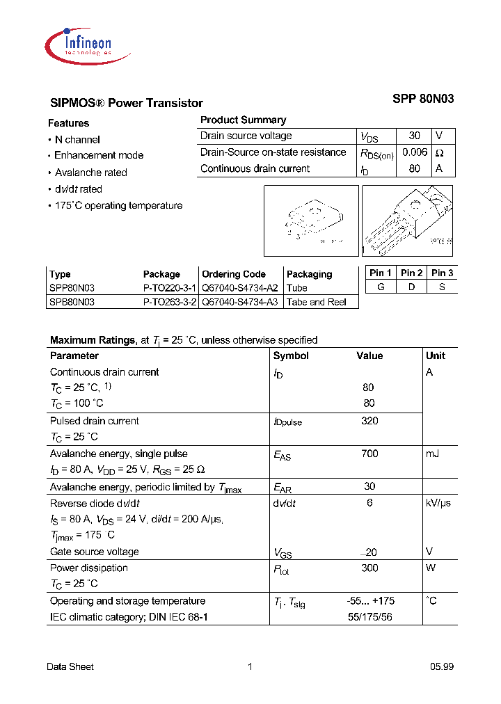 SPP80N03_7491463.PDF Datasheet