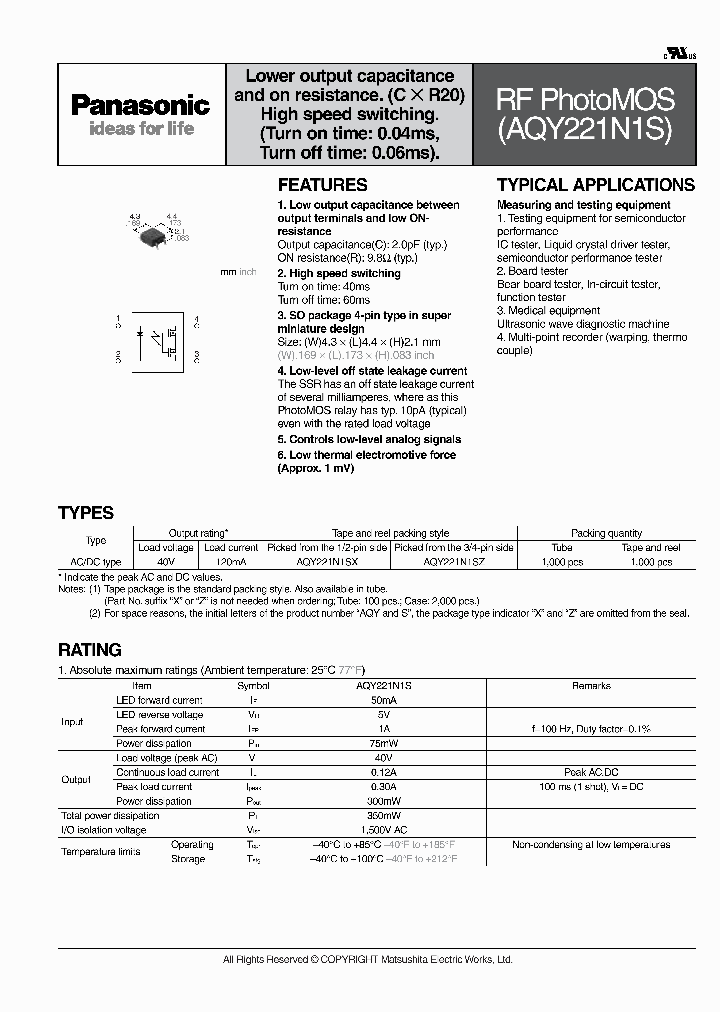 AQY221N1SZ_7512110.PDF Datasheet