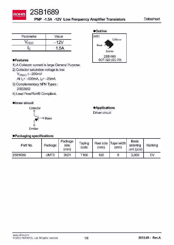 2SB1689_7521277.PDF Datasheet