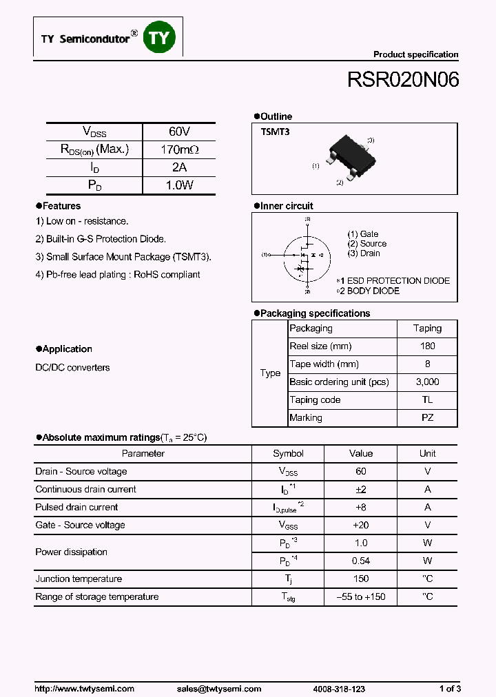 RSR020N06_7525526.PDF Datasheet