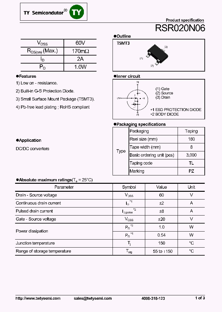 RSR020N06TL_7525527.PDF Datasheet