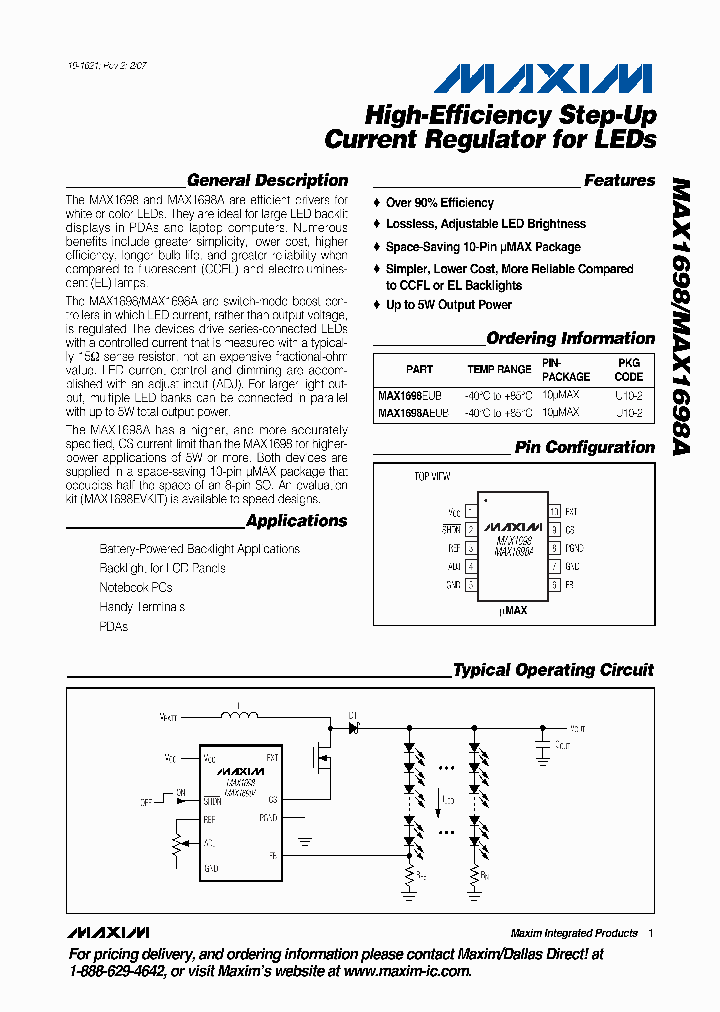 MAX1698AEUB_7532151.PDF Datasheet