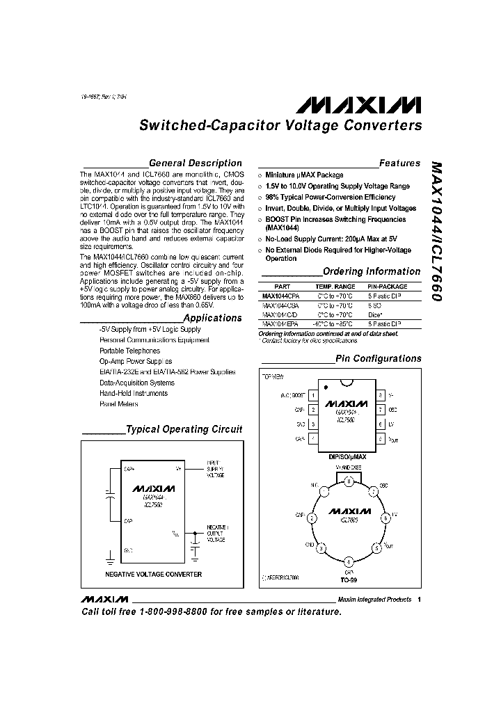 ICL7660CTV-T_7532825.PDF Datasheet