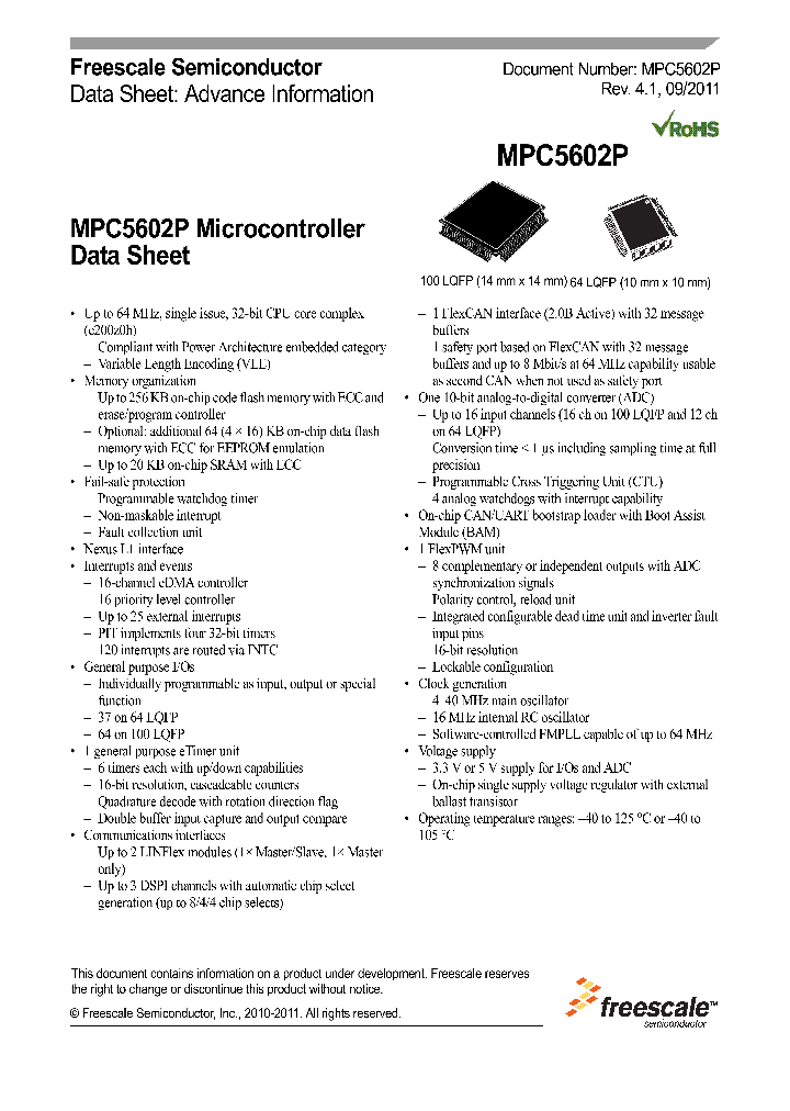 SPC5602PEF0VLH6R_7539022.PDF Datasheet