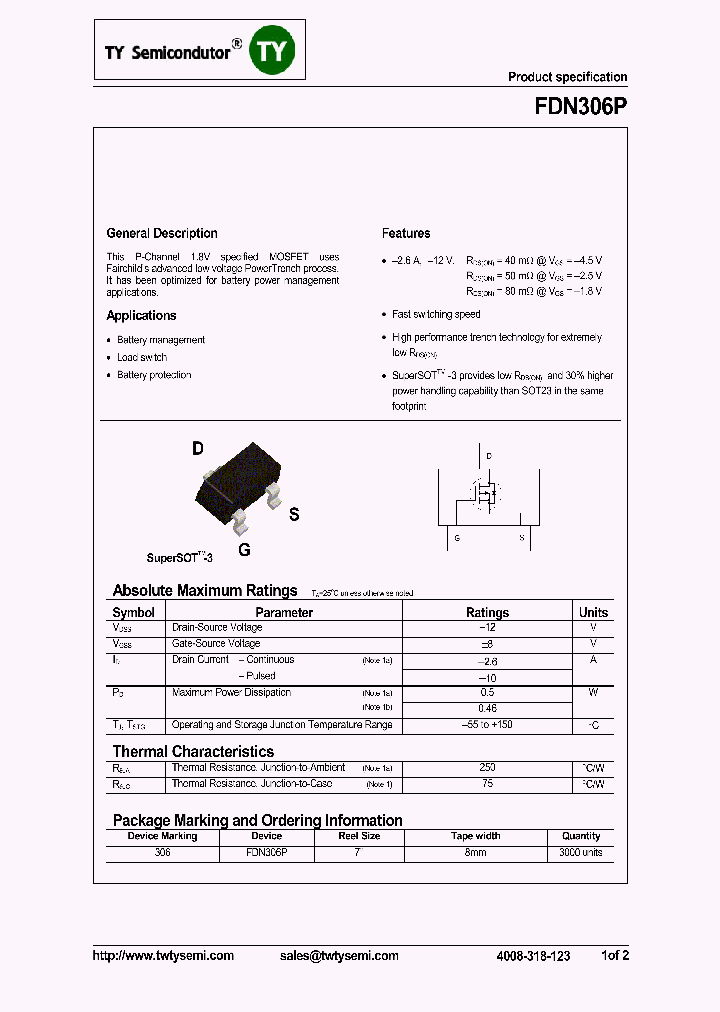 FDN306P_7550130.PDF Datasheet