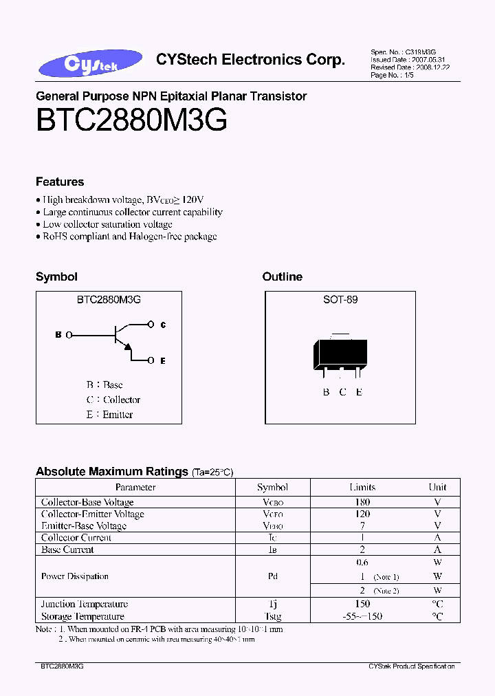 BTC2880M3G_7553849.PDF Datasheet