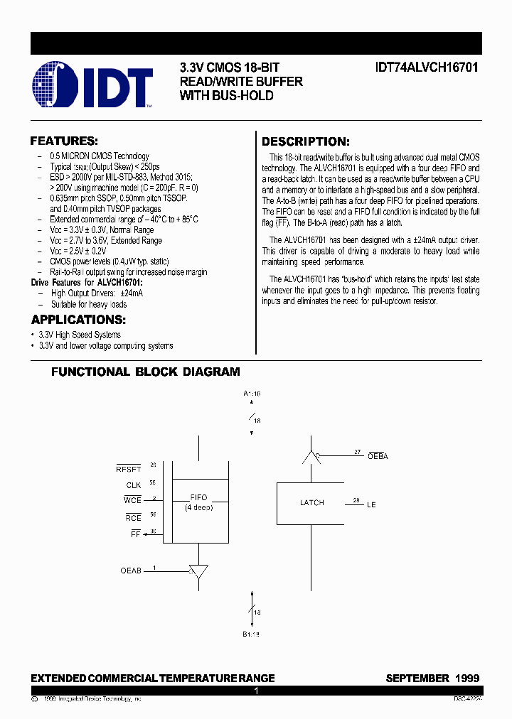 IDT74ALVCH16701PA8_7553958.PDF Datasheet