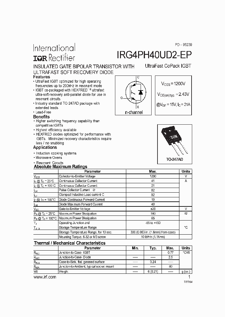 IRG4PH40UD2-EPBF_7564336.PDF Datasheet