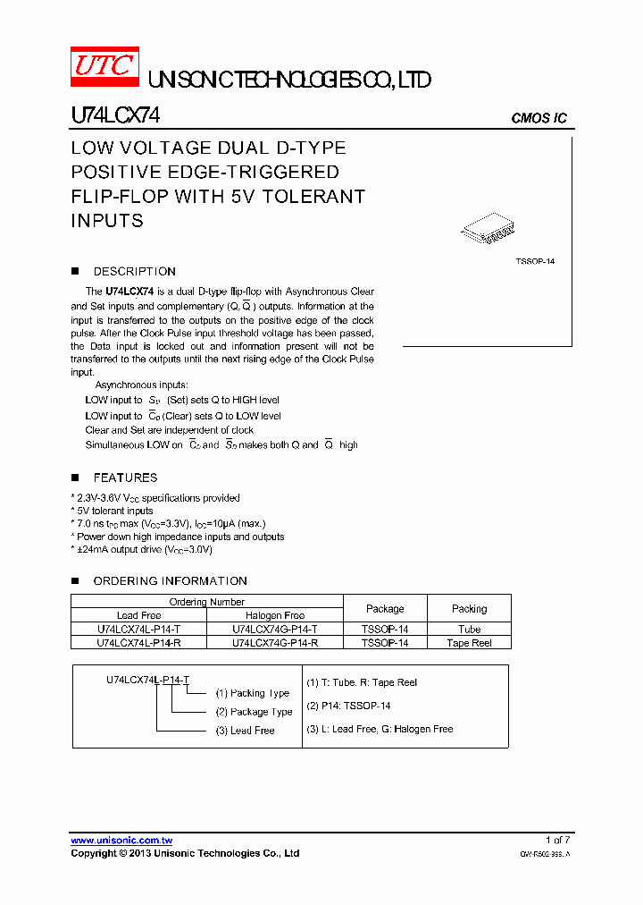 U74LCX74L-P14-R_7564594.PDF Datasheet