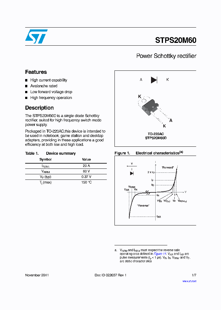 STPS20M60D_7566857.PDF Datasheet