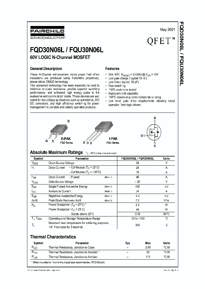 FQD30N06LTF_7569642.PDF Datasheet