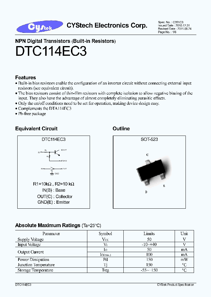 DTC114EC3_7570809.PDF Datasheet