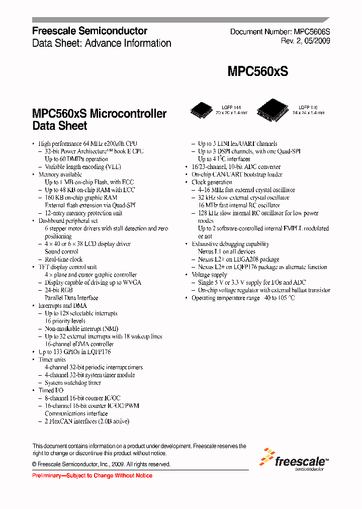 MPC5606SEMLQ_7581174.PDF Datasheet