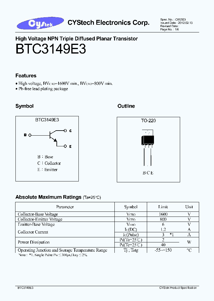 BTC3149E3_7583829.PDF Datasheet