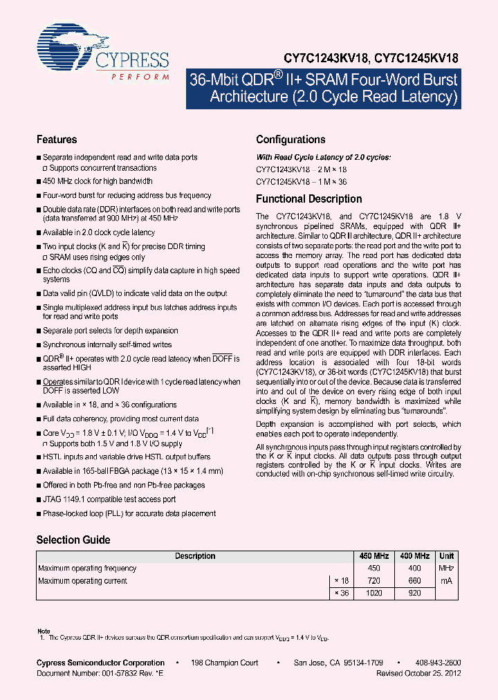 CY7C1245KV1812_7589414.PDF Datasheet