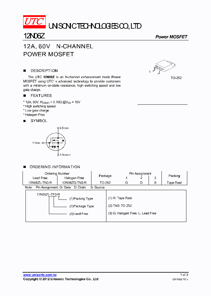 12N06ZG-TN3-R_7593755.PDF Datasheet