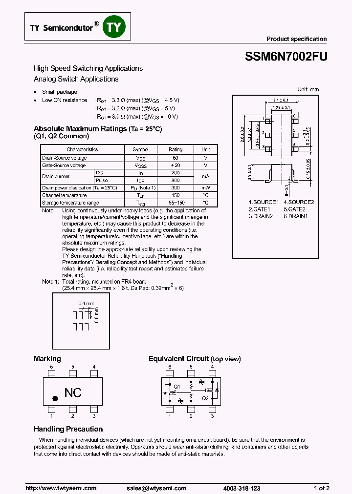 SSM6N7002FU_7596692.PDF Datasheet