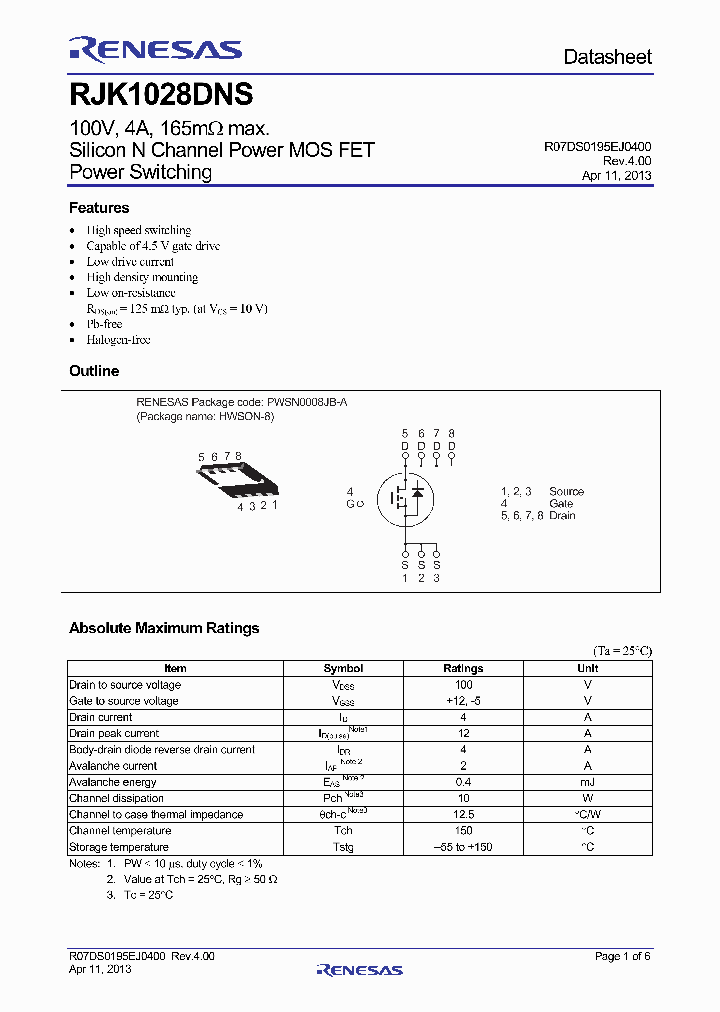 RJK1028DNS_7606514.PDF Datasheet