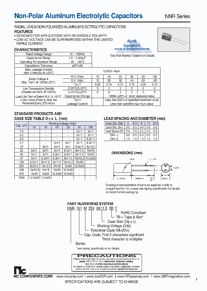 NNR100M16V5X11F_7610256.PDF Datasheet