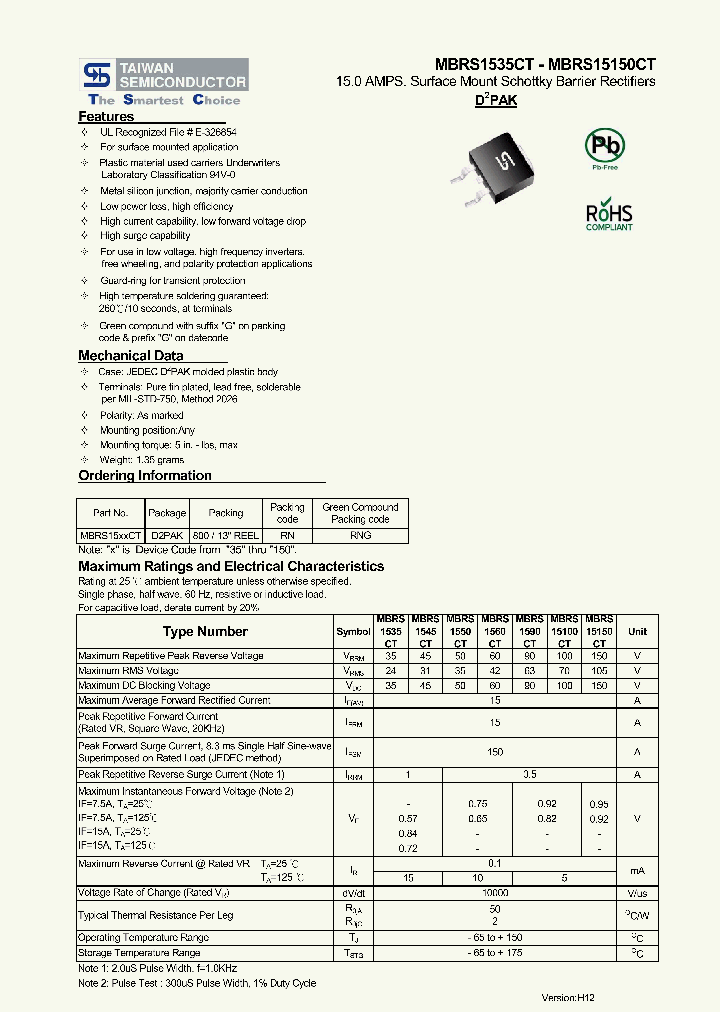 MBRS1535CT13_7615324.PDF Datasheet