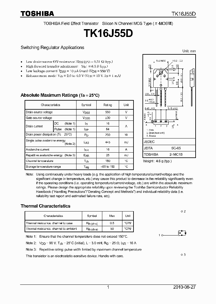 TK16J55D_7623855.PDF Datasheet