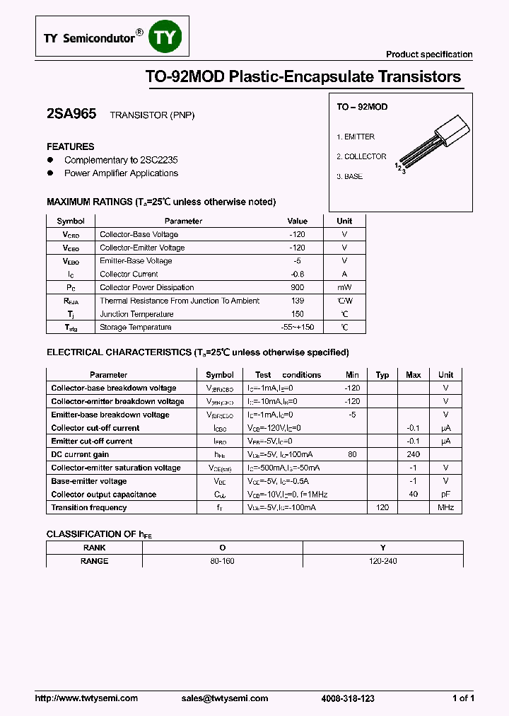 2SA965_7626328.PDF Datasheet