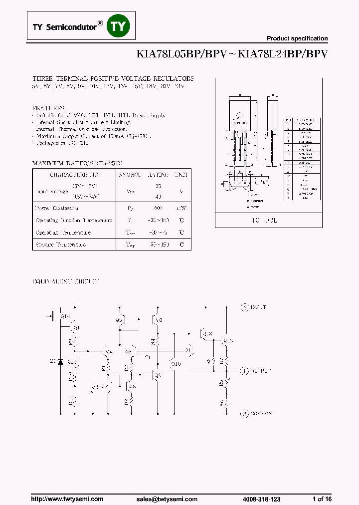 KIA78L05BP_7637791.PDF Datasheet