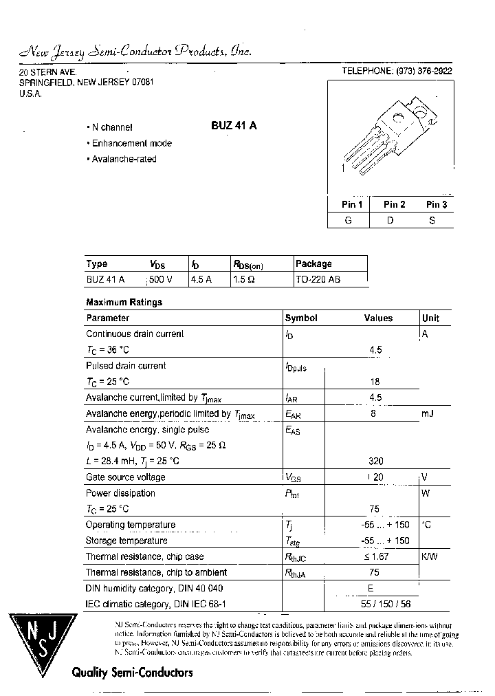 BUZ41A_7639189.PDF Datasheet