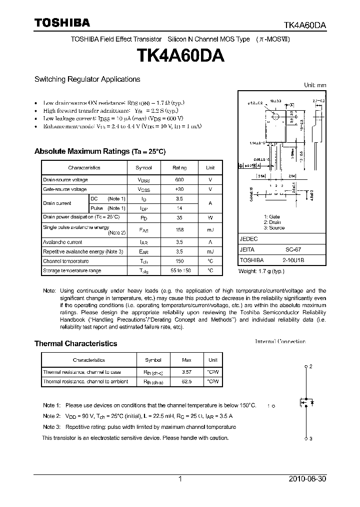 TK4A60DA_7642629.PDF Datasheet