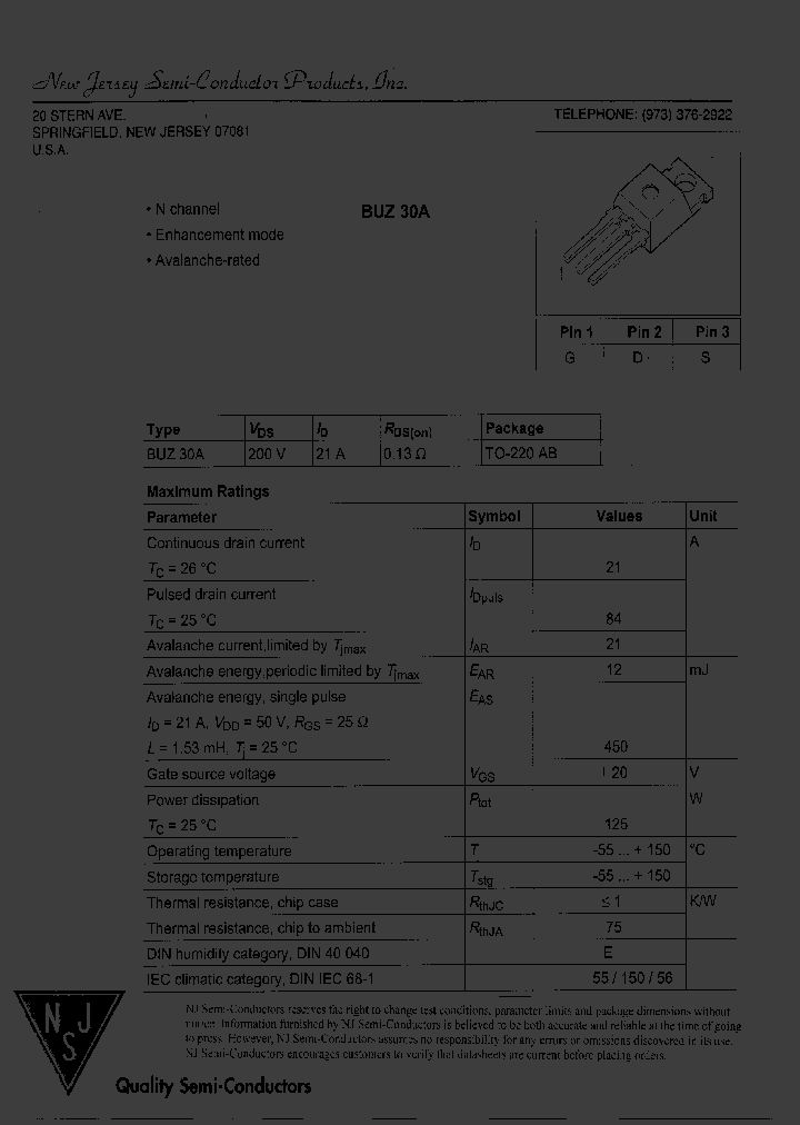 BUZ30A_7642676.PDF Datasheet