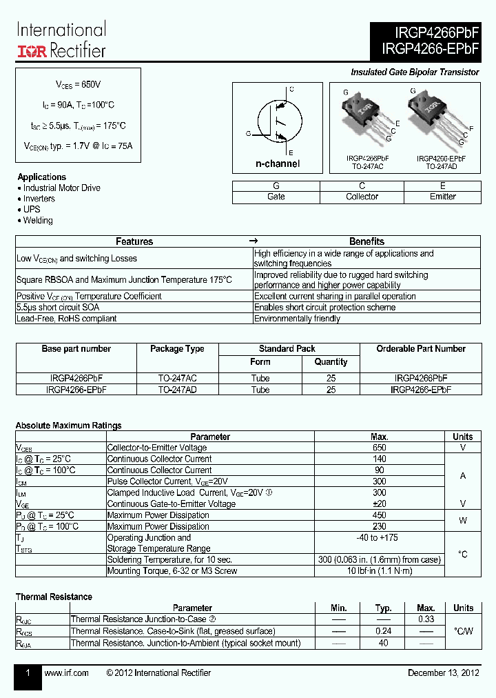 IRGP4266PBF_7649885.PDF Datasheet