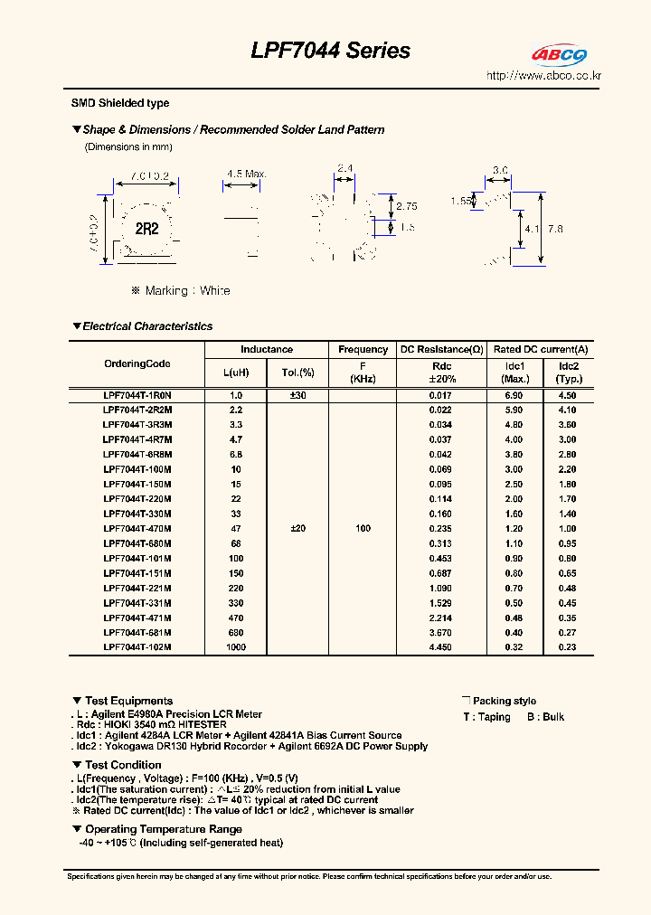 LPF7044T-101M_7661558.PDF Datasheet