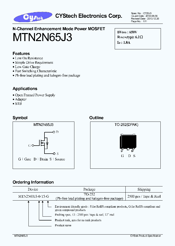 MTN2N65J3_7663266.PDF Datasheet