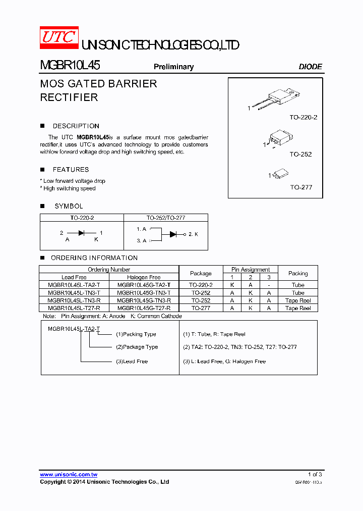 MGBR10L45_7670588.PDF Datasheet