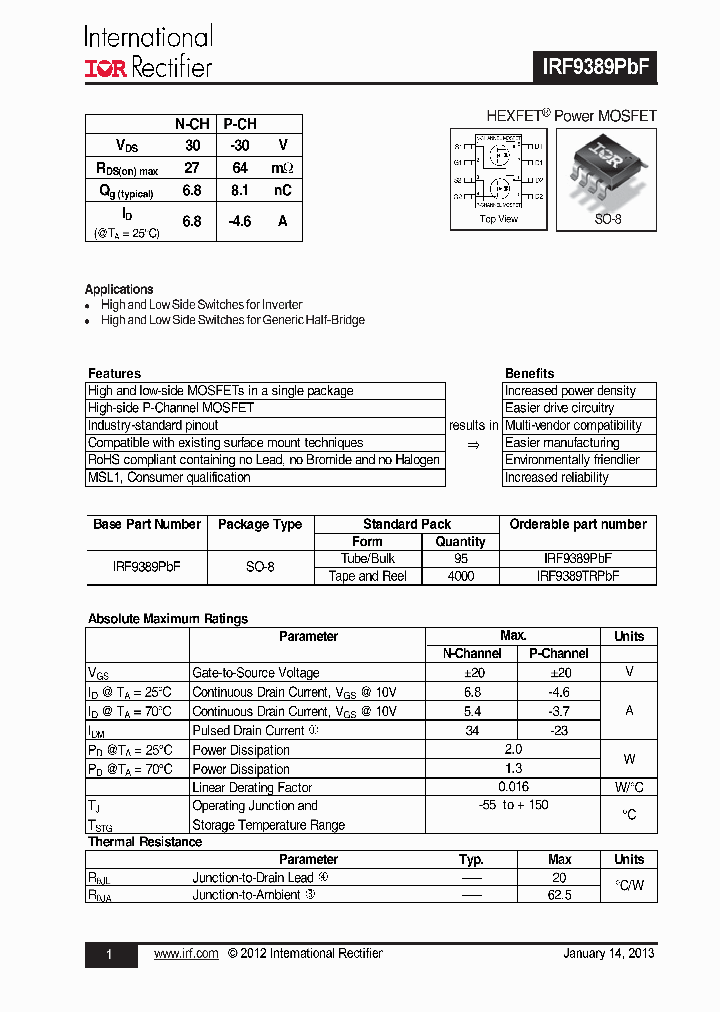 IRF9389PBF_7675198.PDF Datasheet