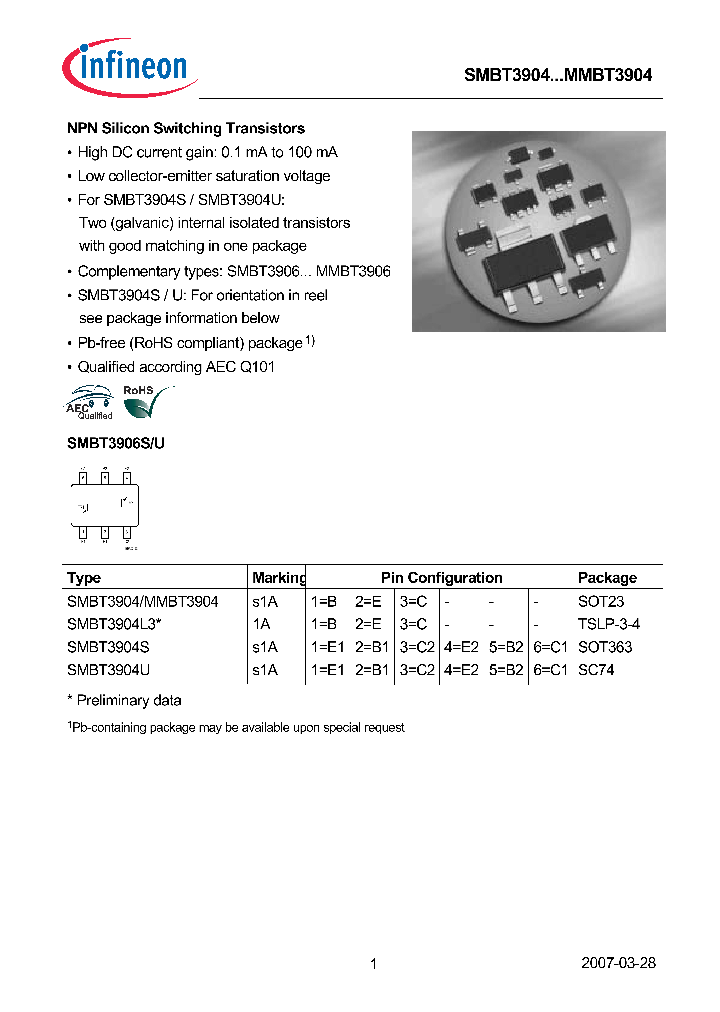 SMBT3904L3_7679754.PDF Datasheet